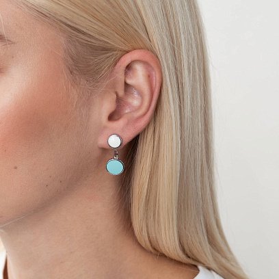 Серебряные серьги "Круиз" с эмалью 122216