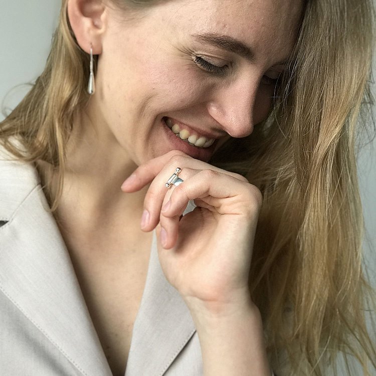 Срібні сережки "Крапельки" 122503 від ювелірного магазину Онікс - 8