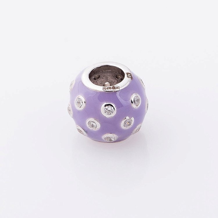 Серебряный шарм (фианиты, эмаль) 132338ф от ювелирного магазина Оникс - 1