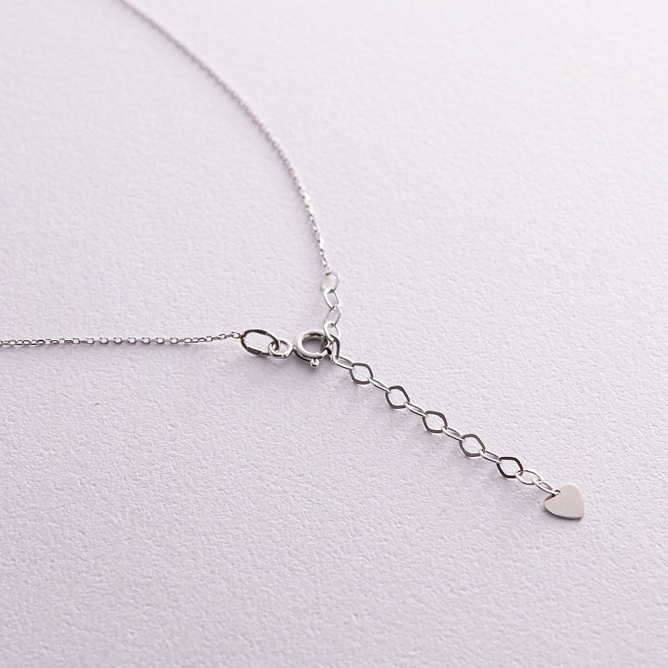 Колье "Сердечко" в белом золоте кол02379 от ювелирного магазина Оникс - 4