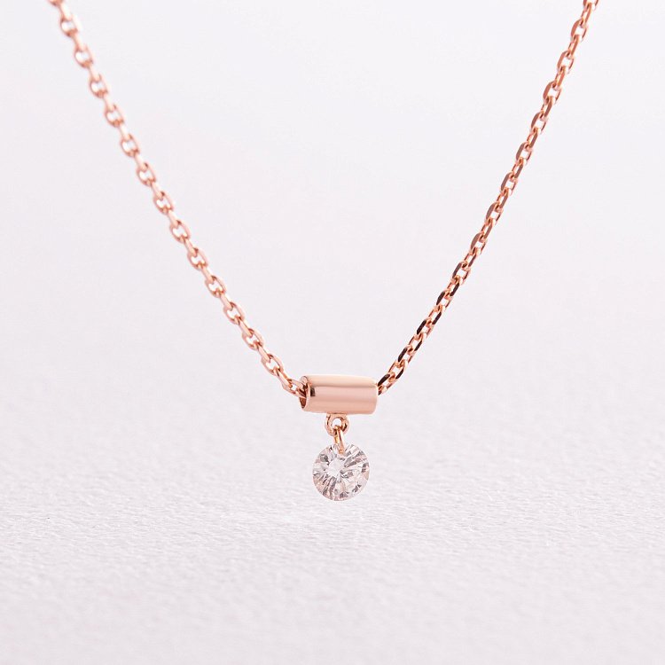 Золоте кольє "Кімберлі" з діамантом колб0094z Золоте кольє "Кімберлі" з діамантом колб0094z від ювелірного магазину Онікс