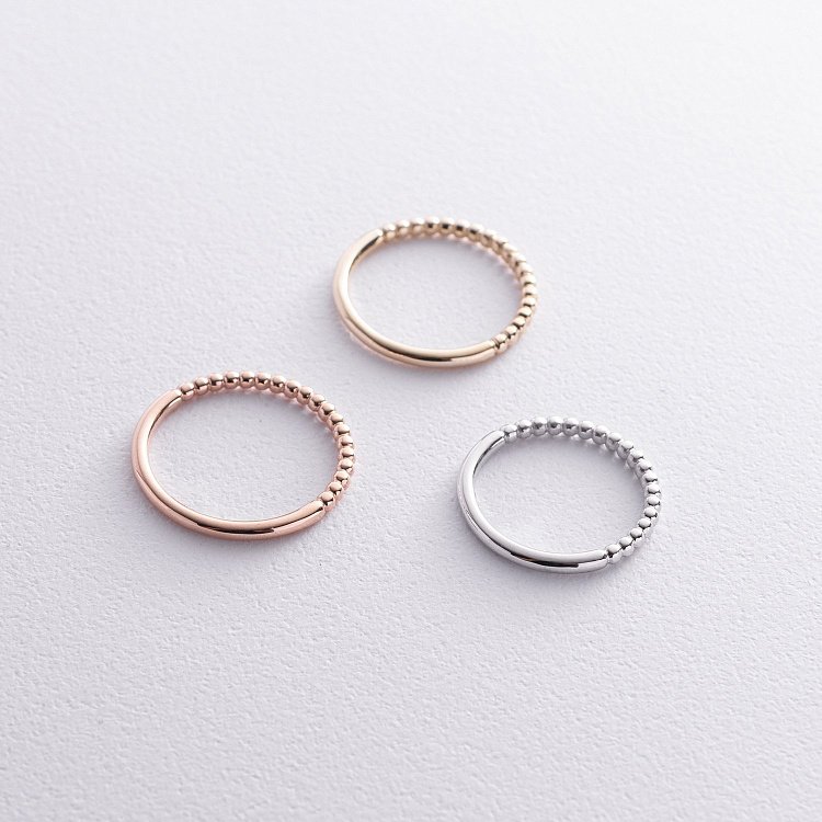 Шариковое кольцо "Одри" в красном золоте к07596 - 7 Шариковое кольцо "Одри" в красном золоте к07596 от ювелирного магазина Оникс - 7