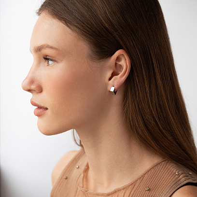 Серьги "Риск" в серебре 122783 №9