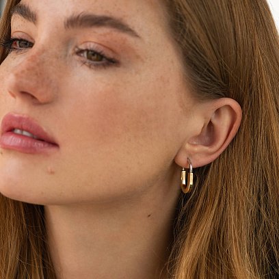 Сережки "Camilla" (жовте, біле золото) с08866 №2