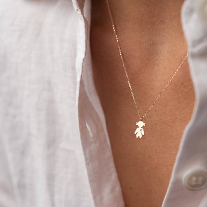 Кольє "Дівчинка" у червоному золоті (фіаніт) кол02200 №7