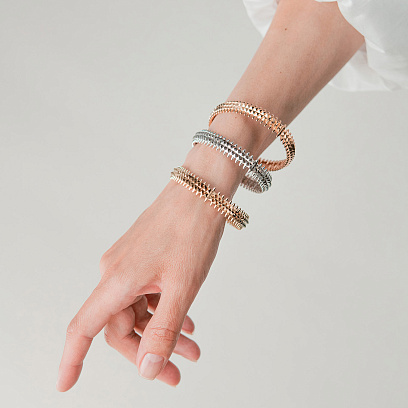 Жорсткий браслет "Pauline" у червоному золоті б05525 №8