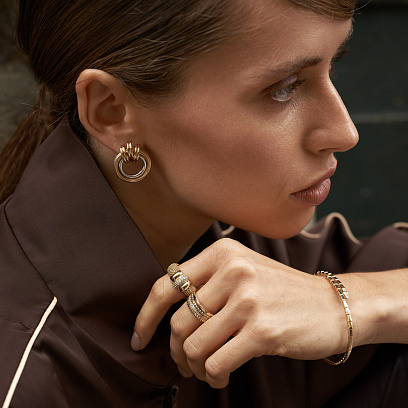 Каблучка "Marie" у жовтому золоті (фіаніти) к08272 №17