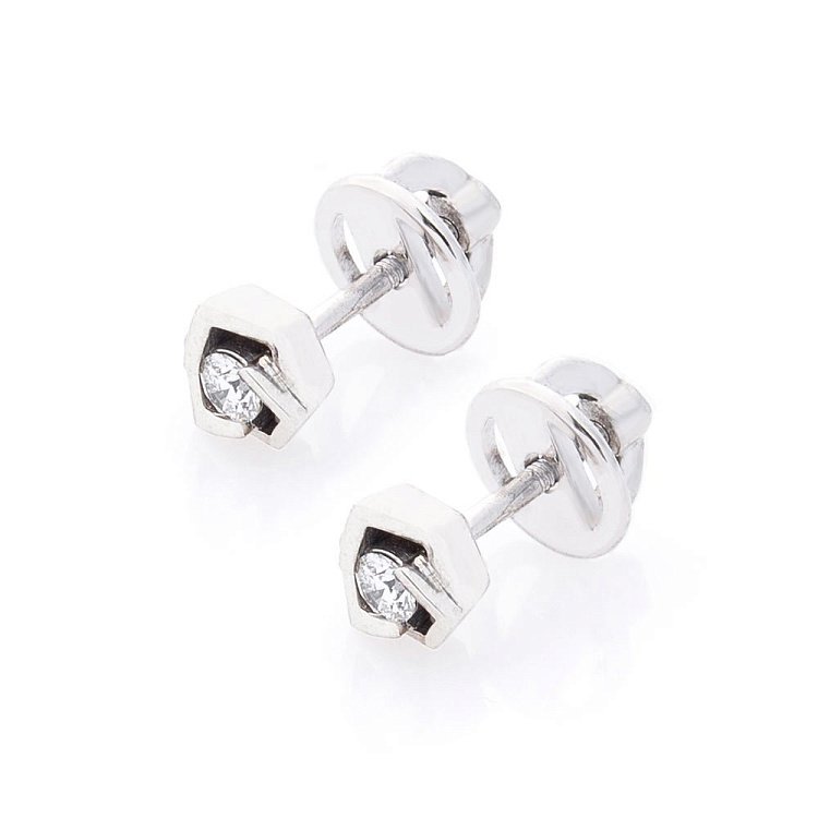 Золотые серьги-пусеты с бриллиантами EK188 от ювелирного магазина Оникс