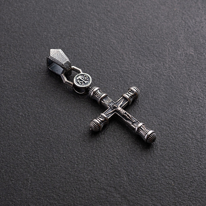 Серебряный крест "Распятие. Спаси и Сохрани" (на укр. языке) 1759 №2