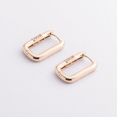 Сережки "Isabel" з фіанітами (жовте золото) с09581 №2