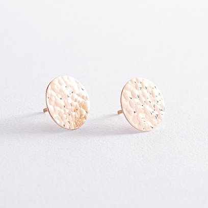 Сережки - пусети "Теона" у жовтому золоті с07803 №6