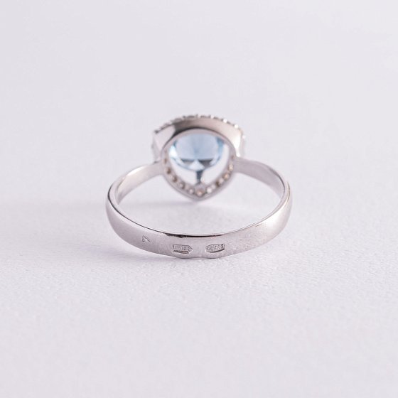 Серебряное кольцо (фианиты, кварц) 1536/1р-QLB №5