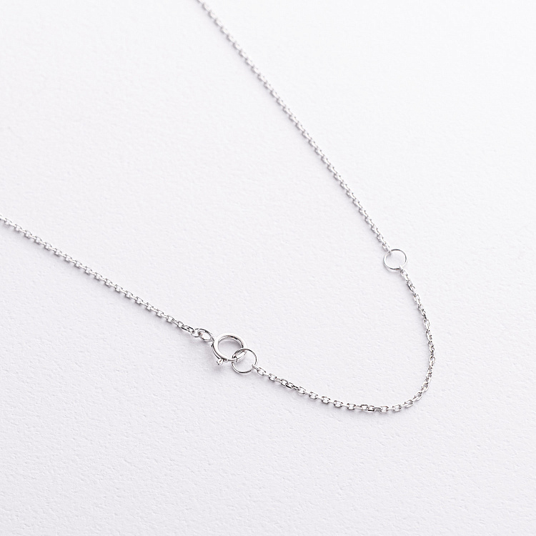 Кольє "Конюшина" в білому золоті (діаманти, сапфіри) колб0191sm від ювелірного магазину Онікс - 2