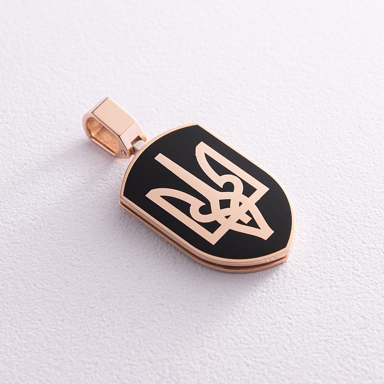 Кулон "Герб України - Тризуб. Гімн України" у червоному золоті 129512400 Кулон "Герб України - Тризуб. Гімн України" у червоному золоті 129512400 від ювелірного магазину Онікс