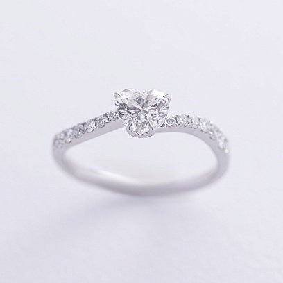 Заручальна золота каблучка"Сердечко" з діамантами кб0520nl №3