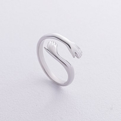 Кольцо "Обьятия" в белом золоте к08028