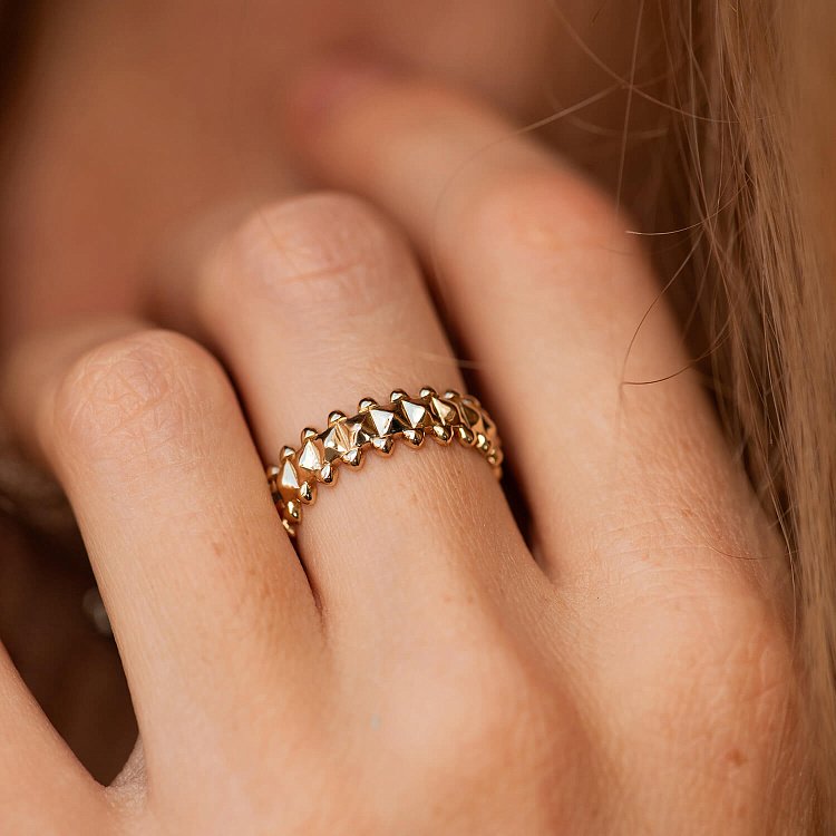 Каблучка "Teresa" у жовтому золоті к08146 від ювелірного магазину Онікс - 1