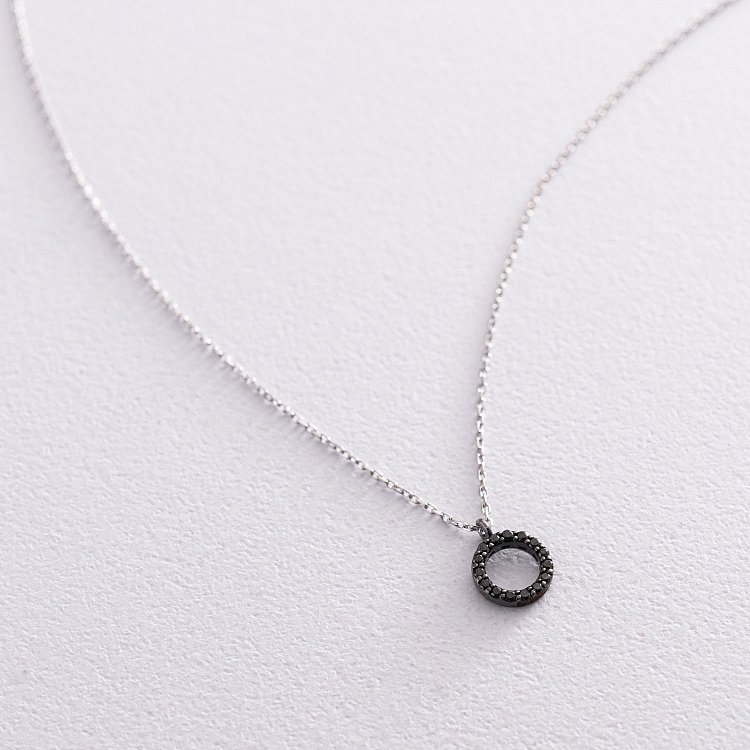 Золоте кольє "Кругообіг" (чорні діаманти) 0.8 см колб0064di від ювелірного магазину Онікс - 4