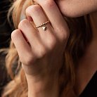 Шариковое кольцо "Сердечко" в желтом золоте к07116 от ювелирного магазина Оникс - 2