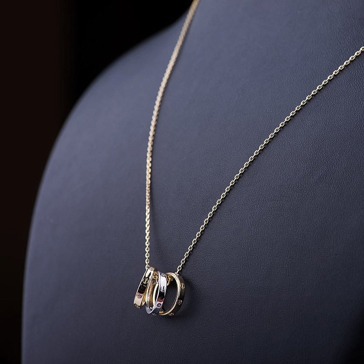 Золотое колье "Обручальные кольца" кол00976 от ювелирного магазина Оникс - 1