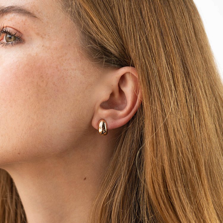 Серьги - пусеты "Polly" в красном золоте с09099 от ювелирного магазина Оникс - 1