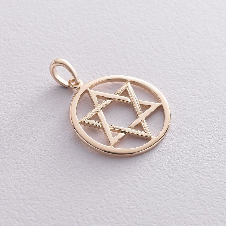 Кулон "Звезда Давида" в желтом золоте п03878 от ювелирного магазина Оникс