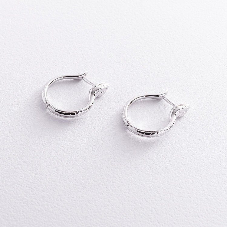 Сережки "Змії" у білому золоті с08486 від ювелірного магазину Онікс - 2