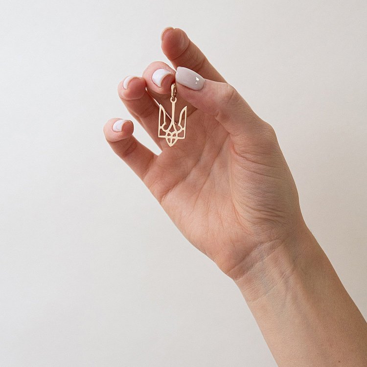 Золота підвіска Герб України "Тризуб" п01789 від ювелірного магазину Онікс - 3