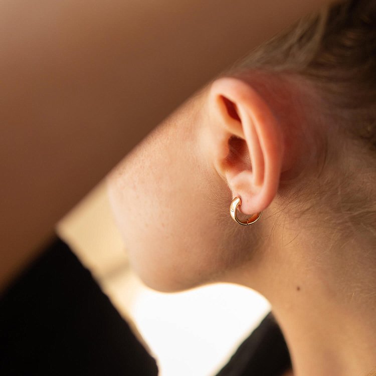 Серьги - кольца в желтом золоте с08378 от ювелирного магазина Оникс - 7