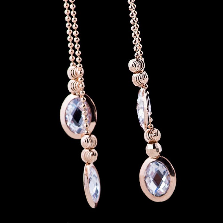 Золотые серьги с фианитами с04569 от ювелирного магазина Оникс - 2