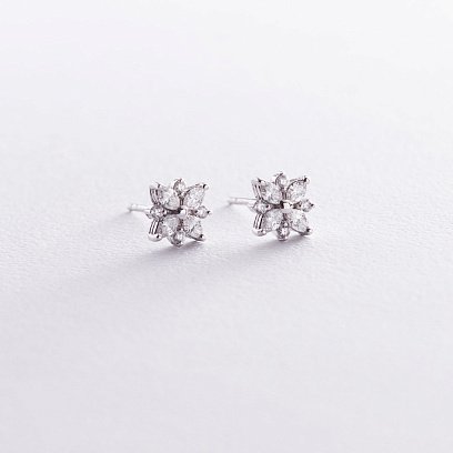 Золоті сережки-пусети з діамантами сб0268ar