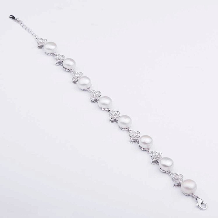 Срібний браслет з культ. прісн. перлами 141027 від ювелірного магазину Онікс - 1