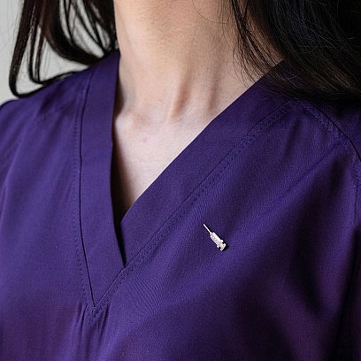 Медицинский значок "Шприц" в серебре 20047 №4