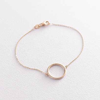 Браслет "Кругообіг" в жовтому золоті б04575