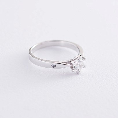 Заручальна каблучка в білому золоті (фіаніт) к06507 №3