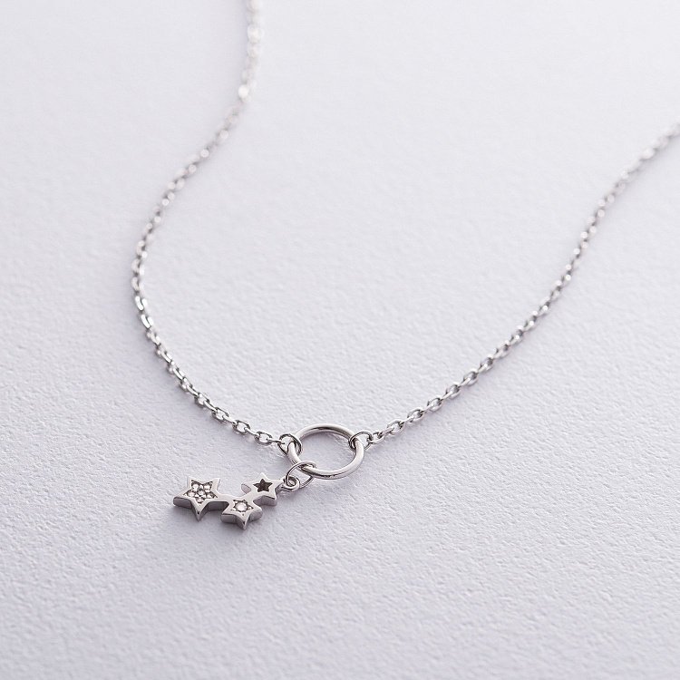 Серебряное колье "Звездочки" 18815 от ювелирного магазина Оникс - 1