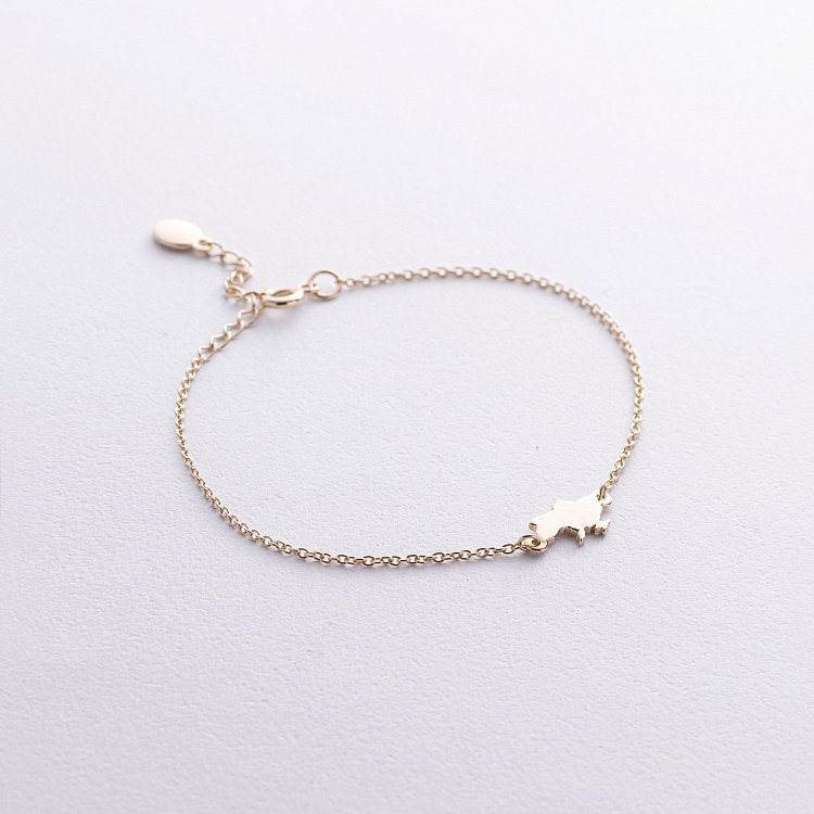 Браслет "Карта Украины" в желтом золоте з2092ж от ювелирного магазина Оникс