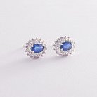 Золоті сережки-пусети з синіми сапфірами і діамантами с350 от ювелирного магазина Оникс