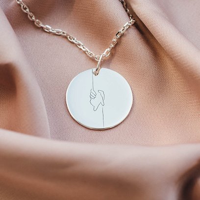 Серебряный кулон "Рука в руке" (2.1 см) 133090рук