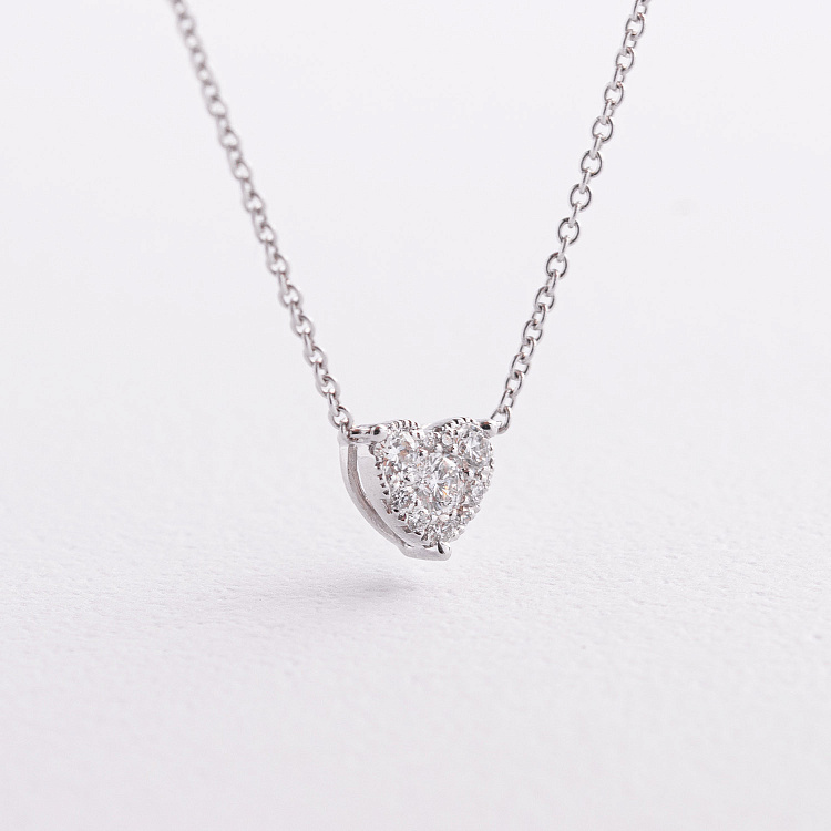 Золоте кольє "Сердечко" з діамантами колб0176ri від ювелірного магазину Онікс