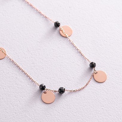 Золотий браслет "Монетки" на ногу (фіаніти) б04904 №3