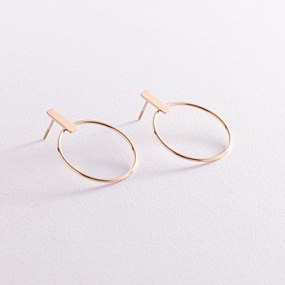 Сережки - пусети "Впевненість" у жовтому золоті с07749 №12