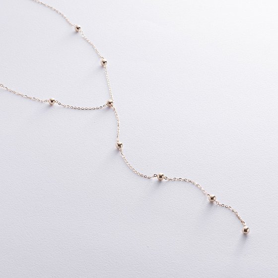 Колье 2 в 1 "Шарики" в желтом золоте кол02473