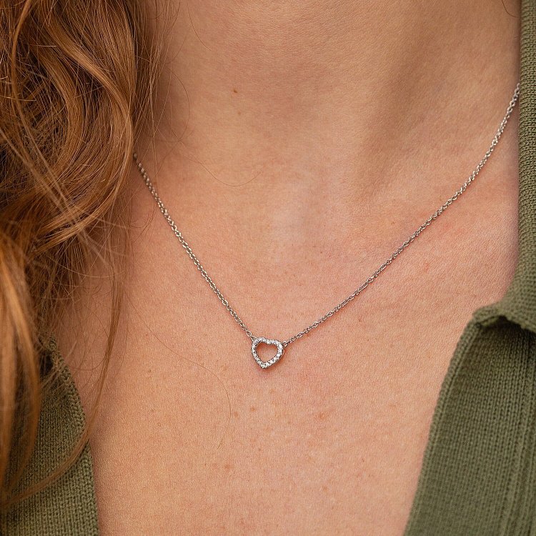 Золотое колье "Сердечко" с бриллиантами колб0088ca от ювелирного магазина Оникс - 3