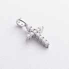 Крестик в белом золоте с бриллиантами пб0406ri от ювелирного магазина Оникс