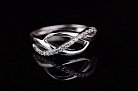 Срібний перстень з фіанітами Україна (родій) 111268 от ювелирного магазина Оникс - 1