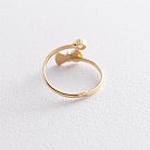 Золотое детское кольцо "Бантик" с фианитом к03451 от ювелирного магазина Оникс - 4