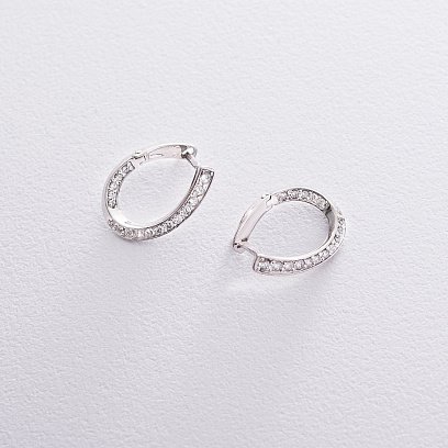 Золотые серьги с фианитами с06518