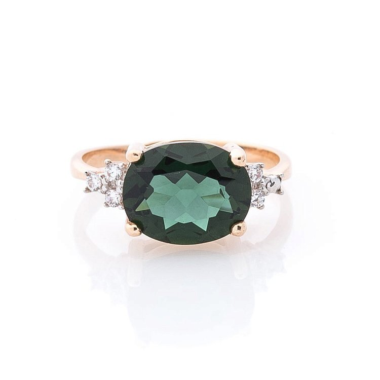 Золота каблучка (діаспор, фіаніт) к03062д від ювелірного магазину Онікс - 2