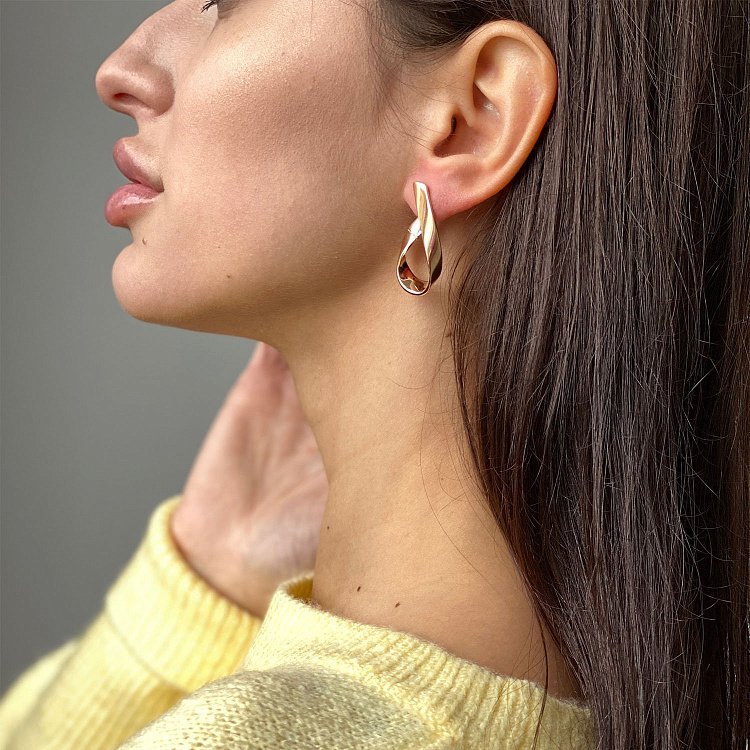 Золотые серьги "Возвращение" с04614 от ювелирного магазина Оникс - 5